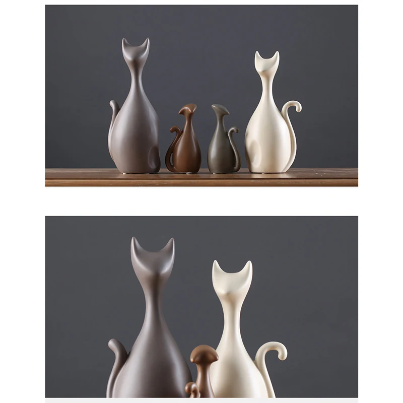 AIMS Home Furnishing jewelry creative ornaments ceramic three cats