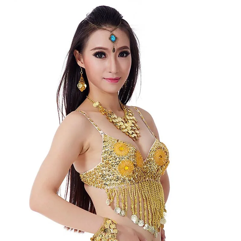 New Arrival Twinkling Sequined Tassels Belly Dance Bra Top Beaded Fringe Dancing Costume Sexy Dancing Costume Stage & Dance Wear