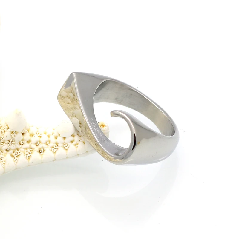 Gold Color Stainless Steel Simple OL Female Ring New Arrivals Fashion anillos Moon Hook Jewelry Ring For Women Finger Rings