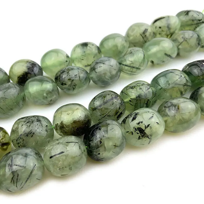 

Natural Green Prehnites Stone Beads Freefrom Potato Loose DIY Beads For Jewelry Making Beads Accessories 15'' Women Men Gift