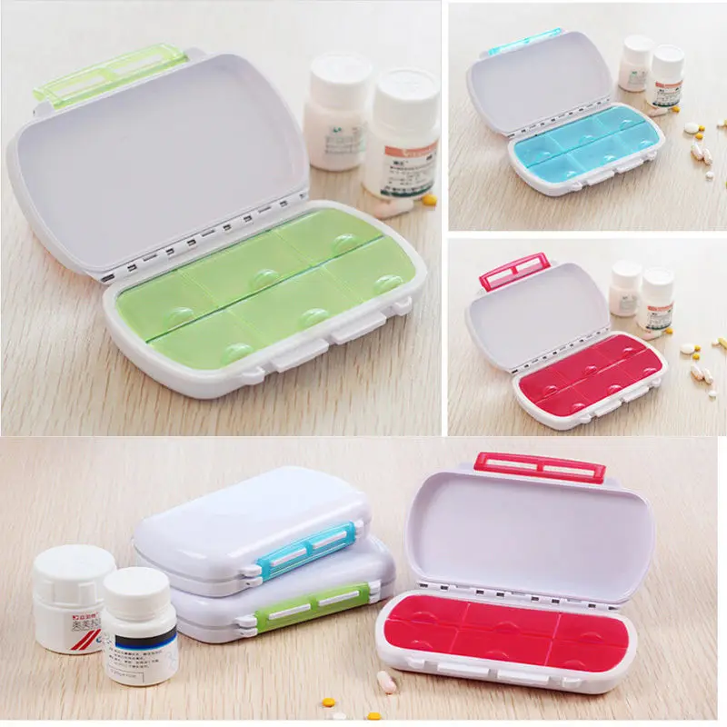 Portable 6 Grids Mini Pill Case Medicine Box Travel Tablet Holder Container Makeup Jewelry Refillable Bottles Multi Style