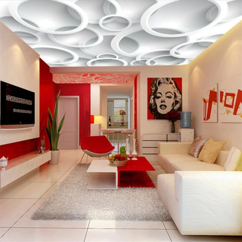 wellyu papel de parede Custom Wallpapers 3d Photo Murals Обои Vector White Simple Atmosphere Mirage Circle Ceiling 3d wallpaper