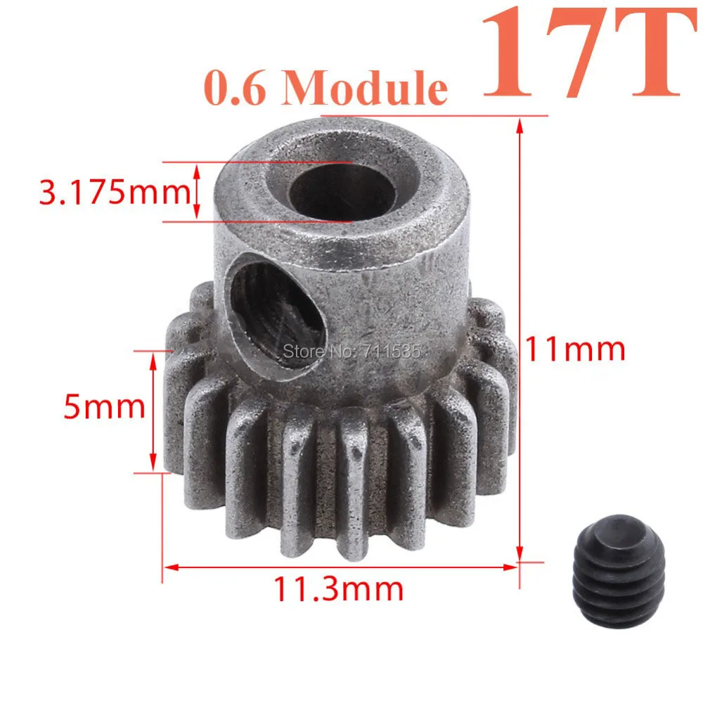 HSP 11184 Metal Main Gear 64T + 11119 Motor Pinion Gears 17T Parts HSP 1/10 BRONTOSAURUS Himoto Amax Redcat Exceed 94111