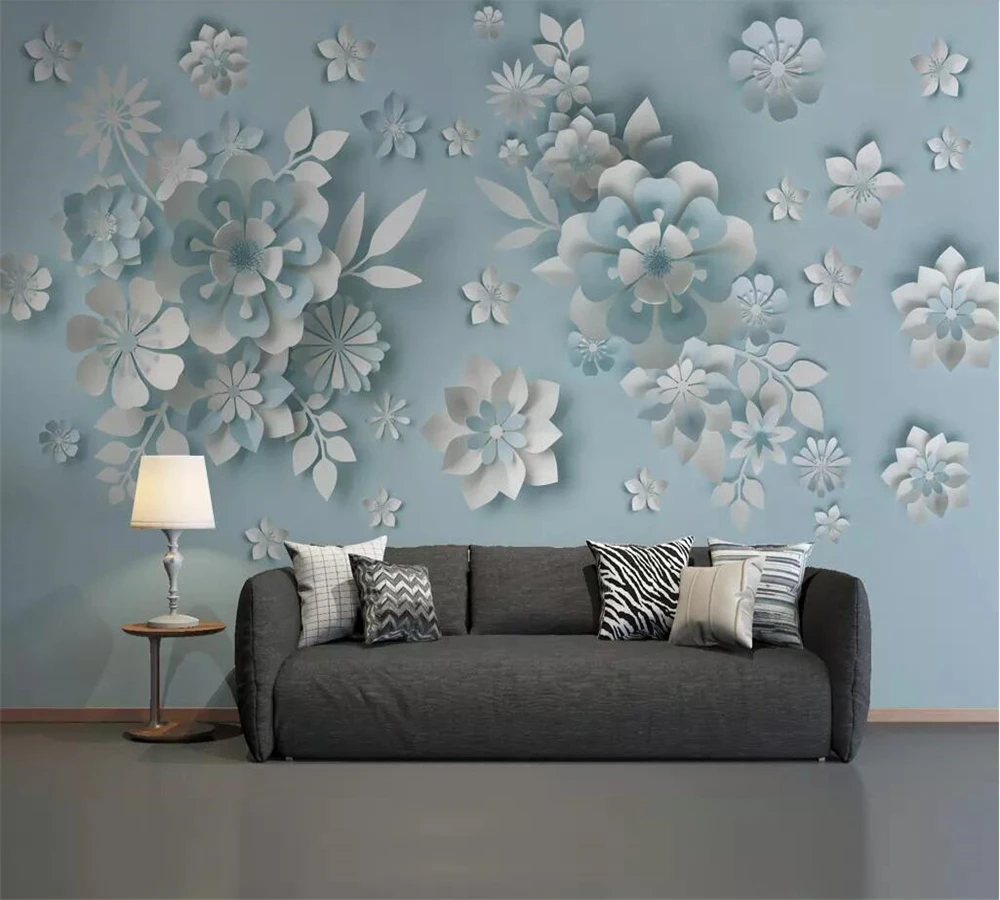 

beibehang Custom wallpaper Nordic wind 3D embossed murals floral living room bedroom background wall paper mural Papel de parede