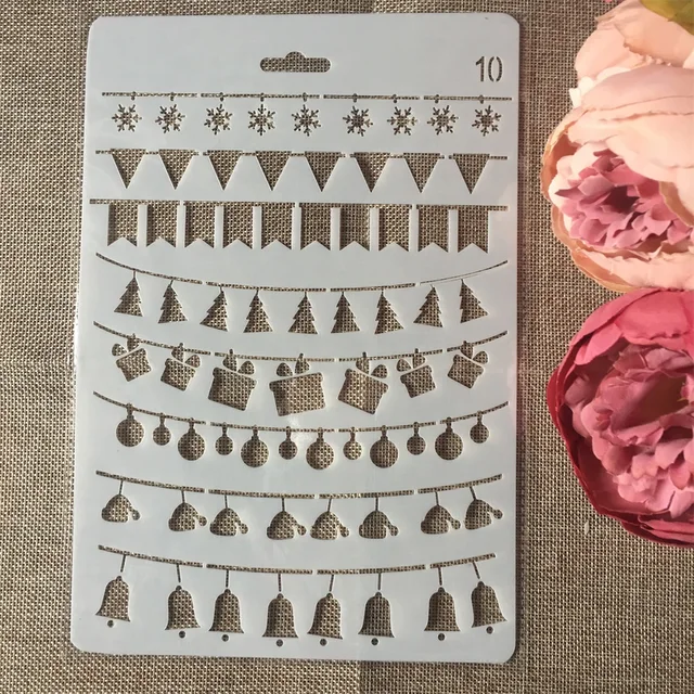 1 sztuk A4 flagi wesołych świąt DIY Craft Layering szablony farba do ścian księga gości znaczek szablony do albumu dekoracyjne szablon kartek