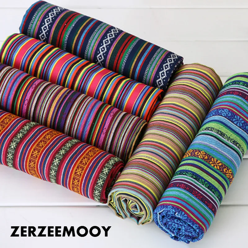 ZERZEEMOOY 50X145CM polyester/cotton fabric ethnic decorative fabrics for sofa cover cushion cloths Jacquard cloth 0.5meter/sets