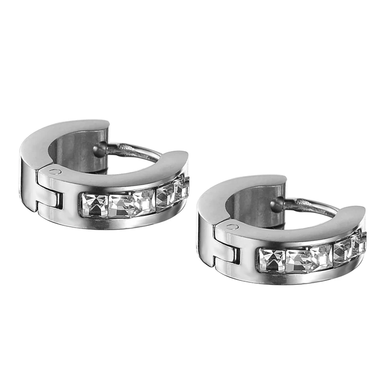 QianBei Fashion Fantastic Top Quality Stainless Steel Studs Hoop womens Classic Earrings HOT