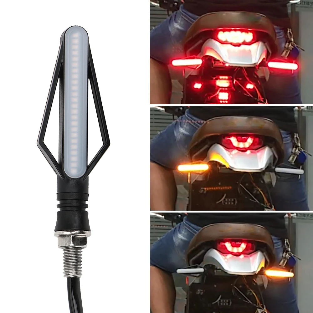 1 Piece Motorcycle Turn Signal Lights 24 LED Signal Lamp Moto Tail Brake Lamp Motorbike Indicator Blinker Fog Light