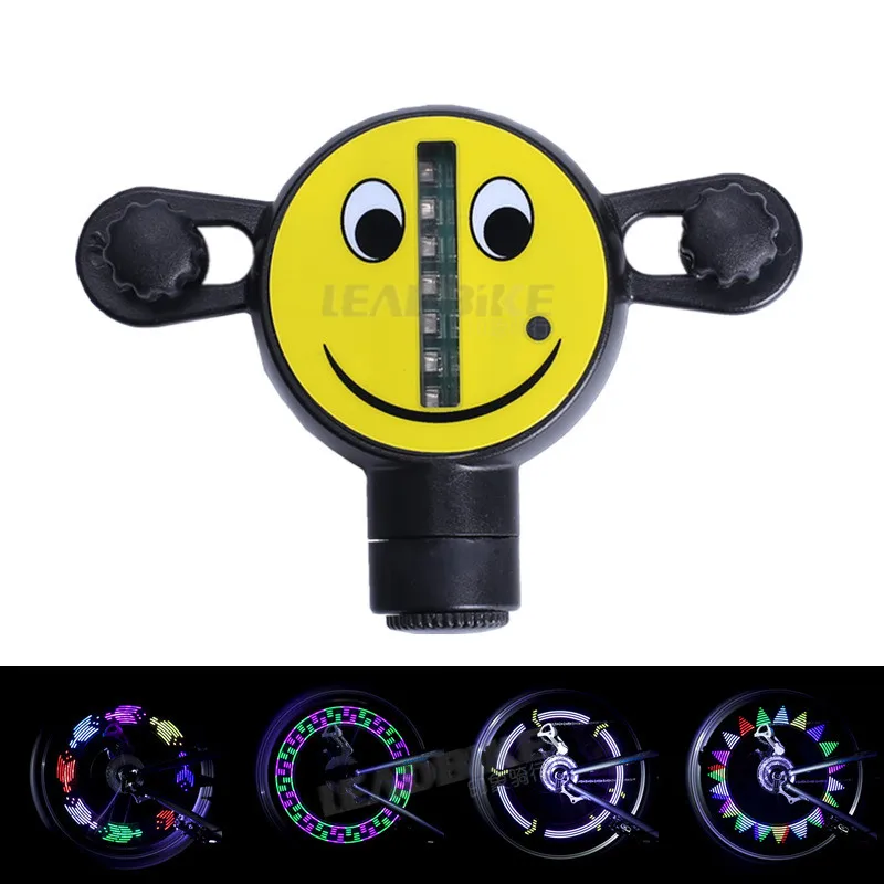 Leadbike new Cycling 14 LED Motorcycle Bicycle Wheel Light Signal Tire Spoke Smile Light 30 Changes Colorful Cycling Accessories