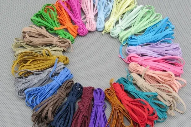 10m/lot 0.3cm colorful thin flat elastic band elastical string rope for baby clothing sleeve sewing diy accessories 1752