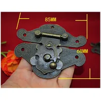 Hebilla de embalaje de caja, cerradura de caja de regalo de madera antigua, cerraduras de gancho de pestillo de hebilla de aleación, cerradura de estilo Vintage de aleación de Zinc, 2 juegos