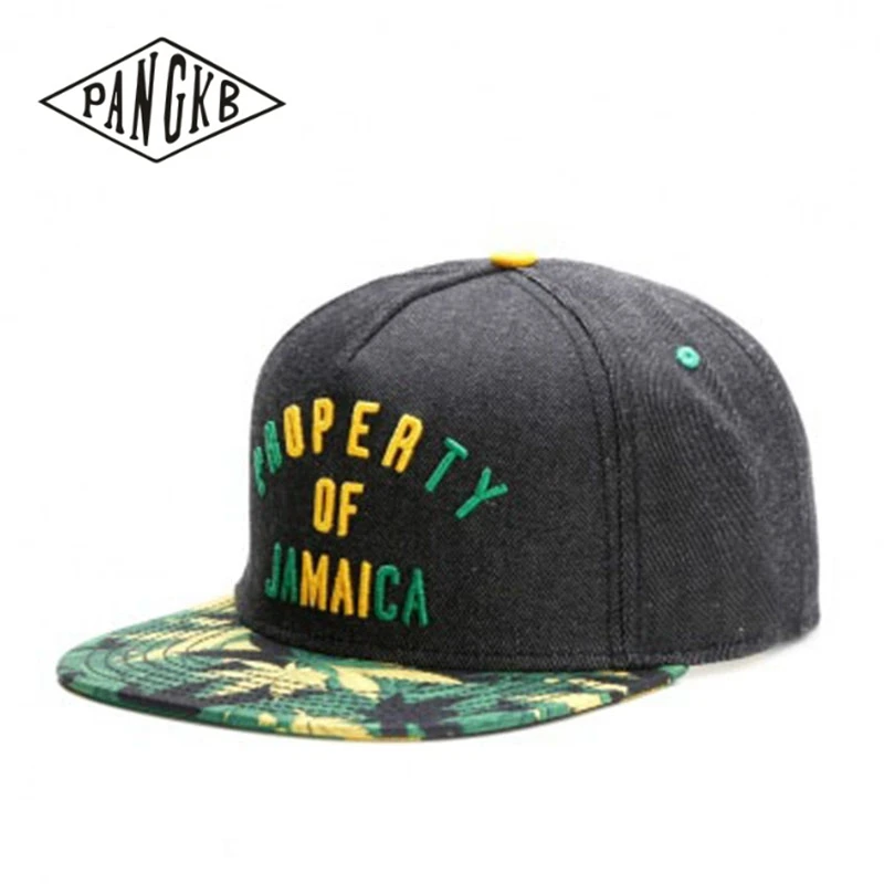 PANGKB Brand PROPERTY OF JAMAICA CAP denim hip hop snapback hat for men women adult outdoor casual sun baseball cap bone