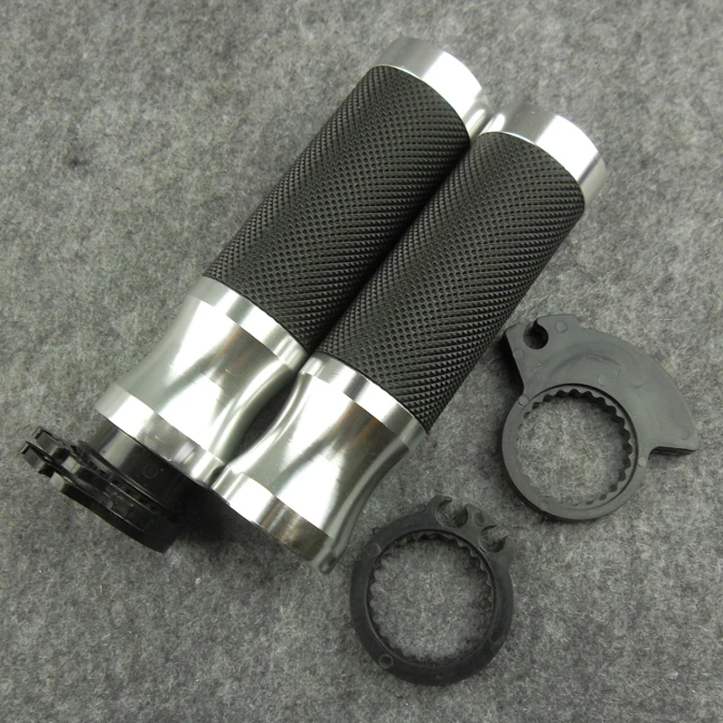 7/8\'\' 22mm Universal Motorcycle Handle bar / Handlebar Grips leather and aluminum Material