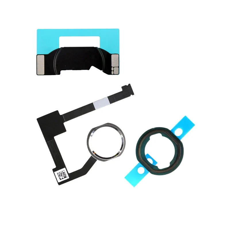 For iPad 6 Air 2 A1566 A1567 Home Button Flex Cable Assembly + Home Key Rubber Gasket and Spacer Holder for iPad mini 4