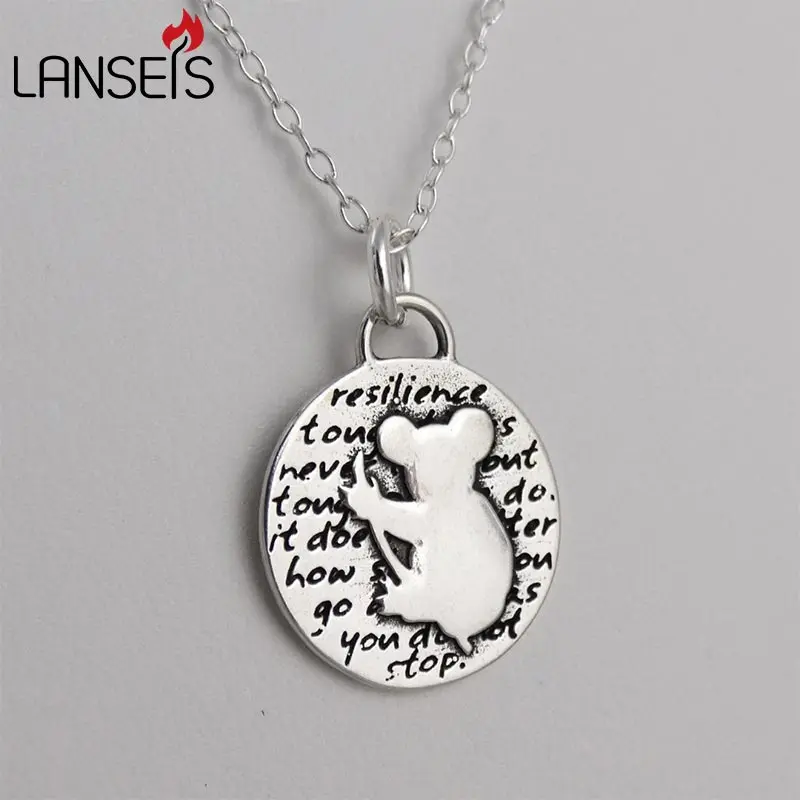 lanseis 20pcs Inspirational Koala Bear Charm Necklace2