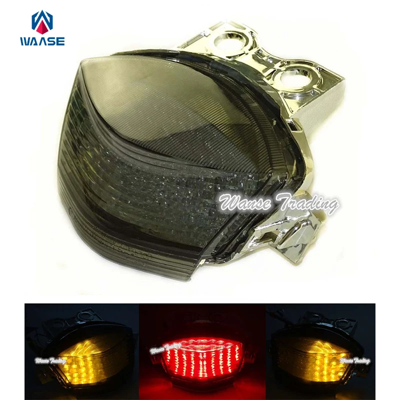 waase E-Marked Tail Brake Turn Signals Integrated Light Smoke For 2006 2007 2008 KAWASAKI Ninja 650R EX650 ER6N ER6F ER-6N ER-6F