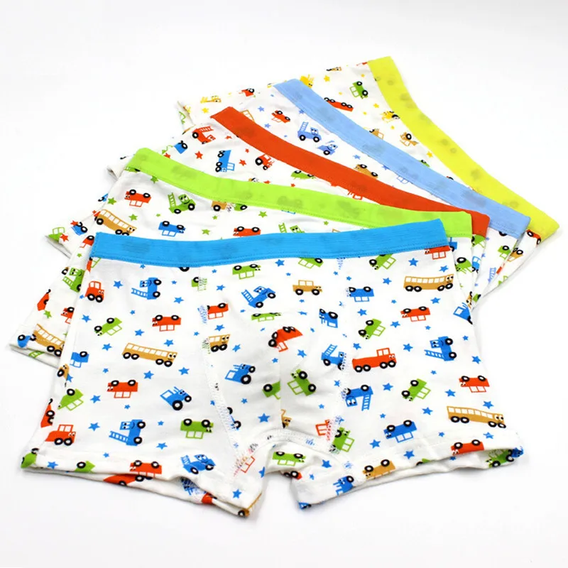 5pcs/lot Children's modal Boxer boys Car printing underwear kids underpants 2-10year