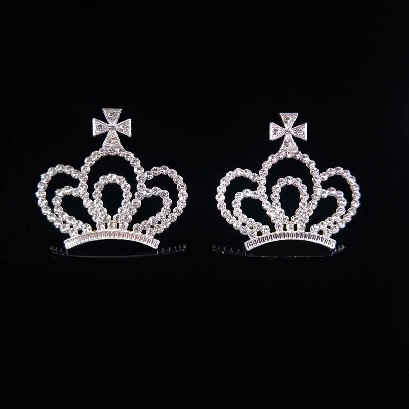 

2018New 50Pcs Cross Rhinestone Crown Buttons for DIY Children's hair clip or Hair Band Accessories or wedding decoration HZ491
