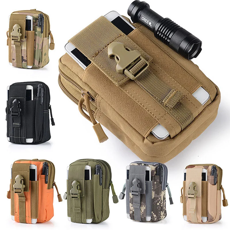 Multifunction High Capacity Tactical Military Men Sport Waist Bag Waterproof Running Bag Fanny Pack For Mobile Phone Coin Purse