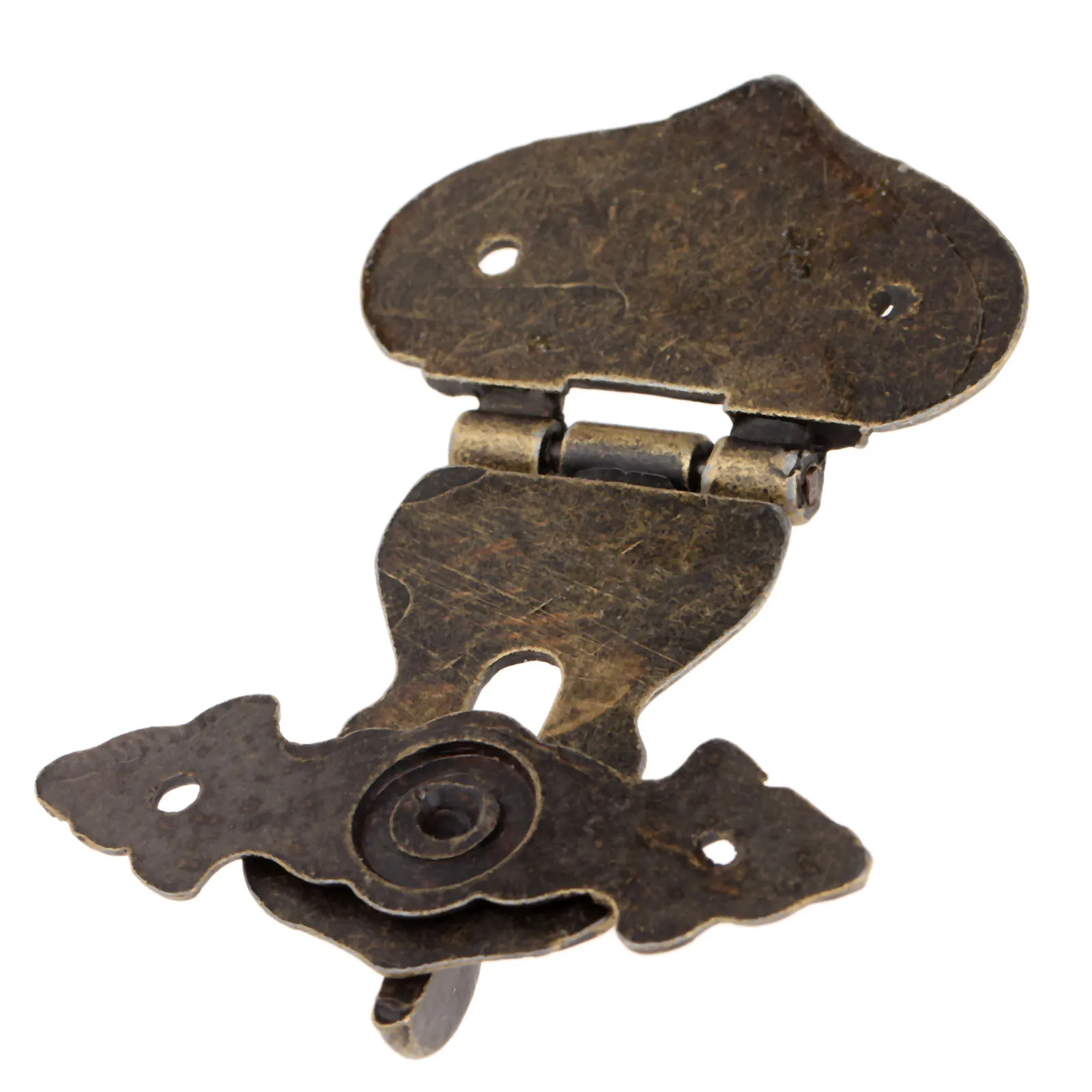 1Pc 63x47mm Antique Metal Lock Decorative Hasps Hook Gift Wooden Jewelry Box Padlock With Screws Vintage Furniture Hardware