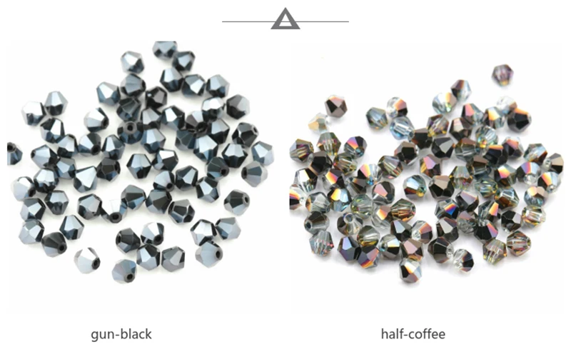 4mm shiny metall farbe doppelkegel perlen 5238 glas Perlen halb überzogene farbe Perlen kristall schmuck perlen für Schmuck Machen 120 teile/los – Detail 12