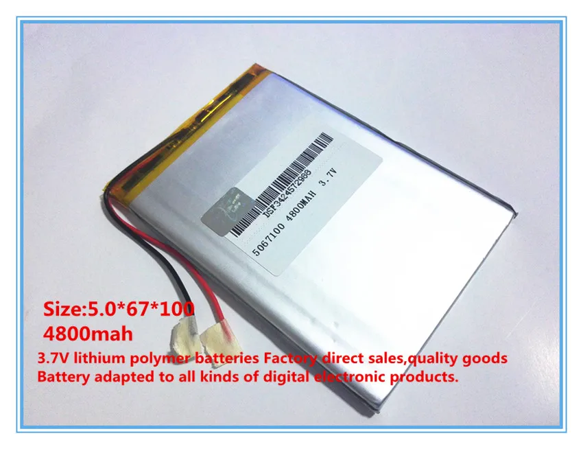 بطارية ليثيوم أيون بوليمر للكمبيوتر اللوحي ، 3.7 فولت ، 4800 مللي أمبير ، 7 بوصة ، 8 بوصة ، 9 بوصة ، 5067100