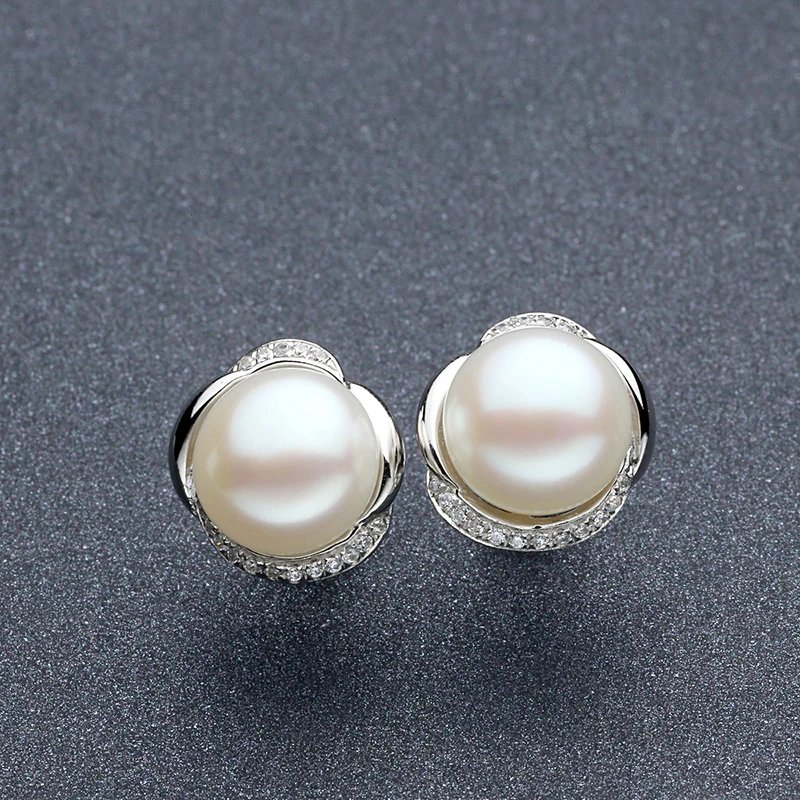 Sinya Natural Pearls Earring Pendant Necklace Jewelry Set for Women Girl Wife in 925 Sterling Silver AAAA Pearls Diameter 11mm