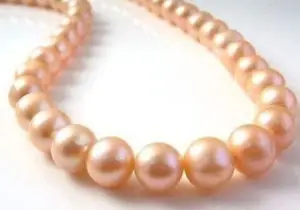 

Beautiful 9-10MM PINK ROUND SOUTH SEA PEARL NECKLACE 18"