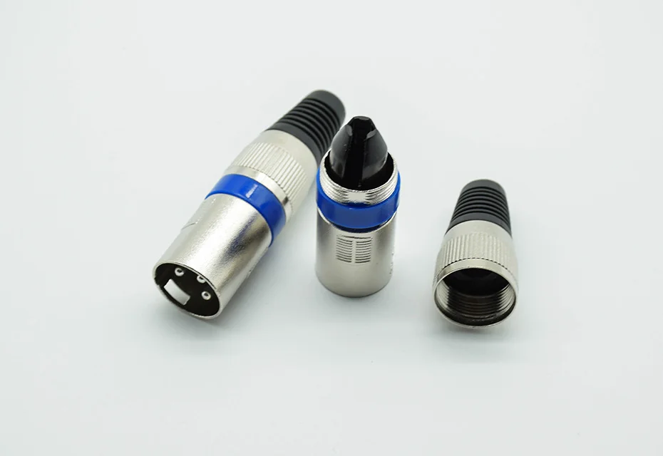 2 Stück Audio-Kabelstecker MIC Männlicher Stecker 3-Pin XLR-Buchse Professioneller Mikrofon-Kabelverbinder – Detail 4