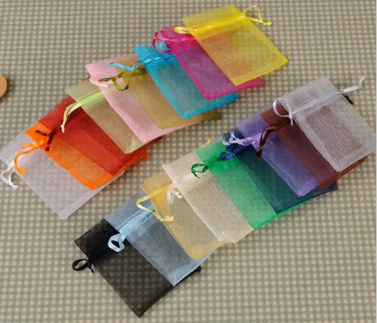 Fashion 50pcs 7x9 9X12 10x15 13x18cm Organza bag candy gift Jewelry Packaging bags  Wedding Gift Packaging Bag &Jewelry Pouches