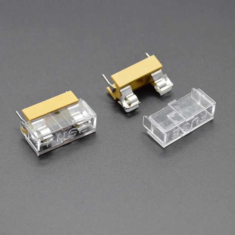 10 zestawów etui na bezpieczniki PCB do montażu panelowego z osłoną 5x20mm
