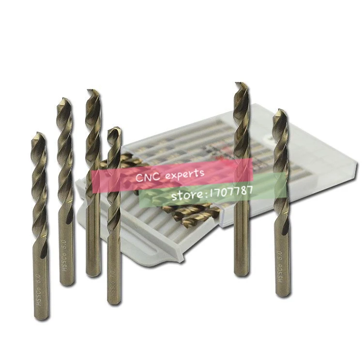 M35 10 cái 1.0 mét-8.5 mét HSS Hoa Cây Gai Dầu Cobalt Khoan Thép Không Gỉ Đặc Biệt Khoan Bits (1 mét/2 mét/3 mét/4 mét/5 mét/6 mét/7 mét/ 8 mét)