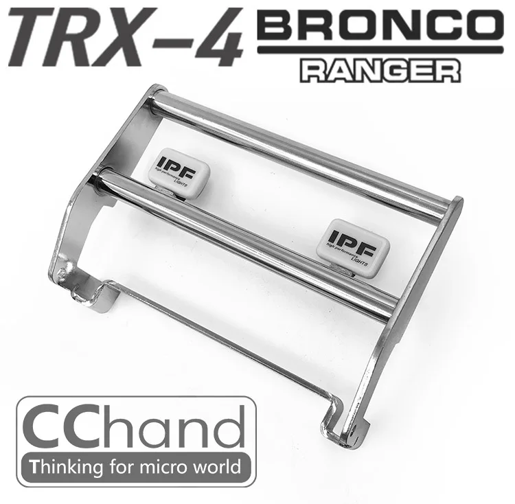 CChand Parachoques Delantero Metálico con Luz IPF para TRAXXAS DEFENDER TRX-4 BRONCO