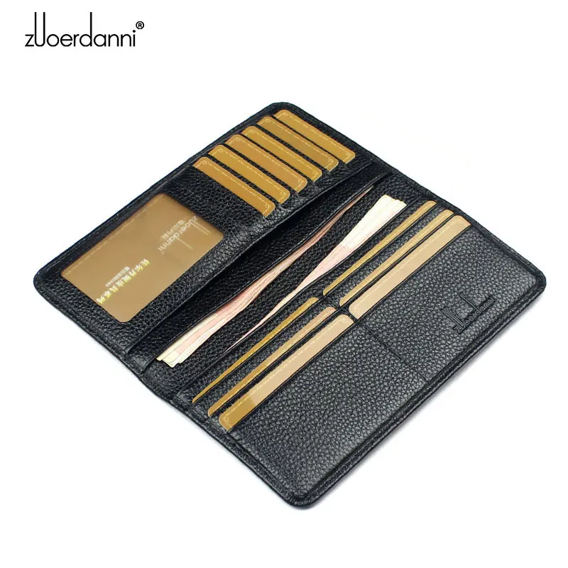 Soft Slam Wallet mens long purses ultra-thin wallets genuine leather card holder multi function handbag high quality  fashion