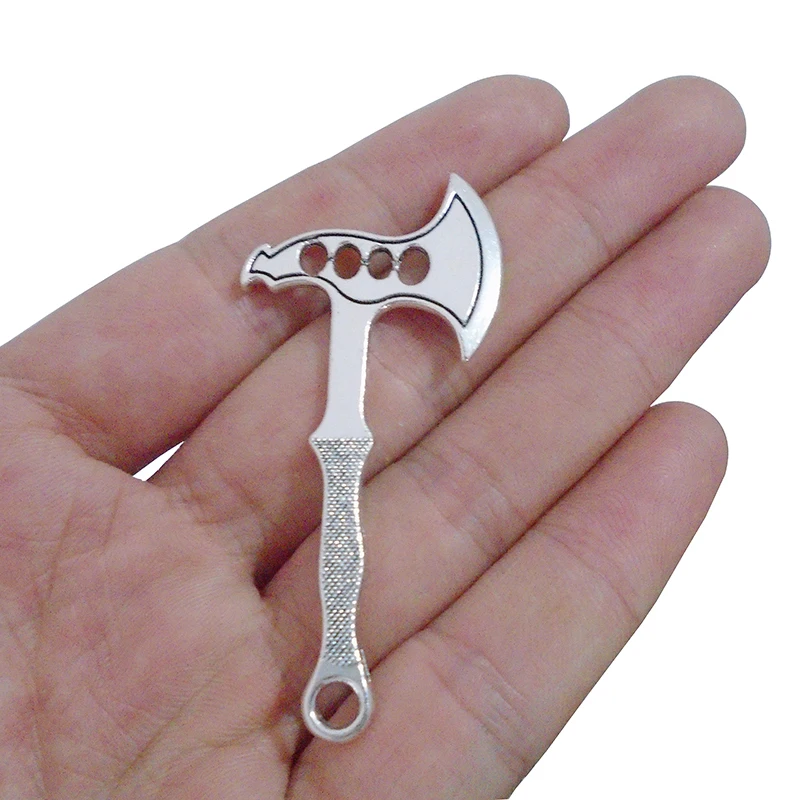 ZXZ 5pcs Large Hatchet Axe Charms Pendants Double Sided for Necklace Bracelet Jewelry Making Findings