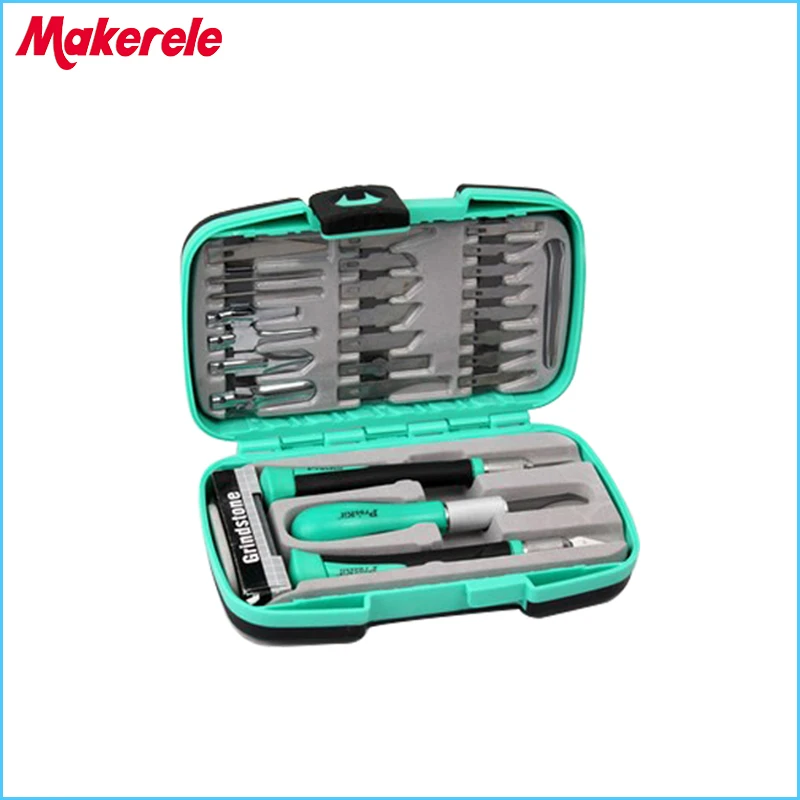 PD-395A Carving Tools Steel Knife Detail Chisel Craft Tool 30pcs Set Paper Cutting Knife Woodcut