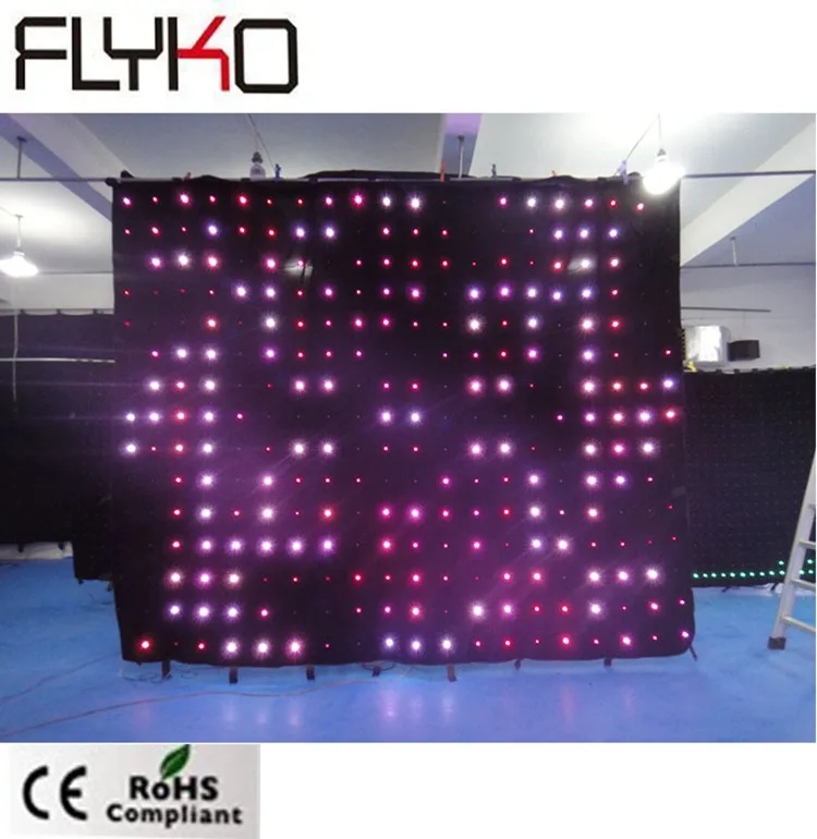 

New arrived!!!P20cm 3x4m led video curtain screen led curtain wall light