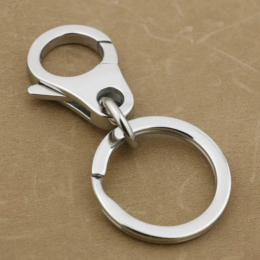 

Stainless Steel Simple KeyChain Mens Boys Biker Rocker Punk KeyChain 3P003KC