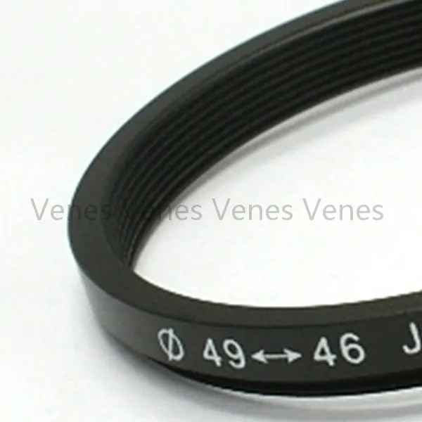 Venes 2 peças adaptador de filtro anel passo 49mm-46mm, lente de 49mm a 46mm, acessório