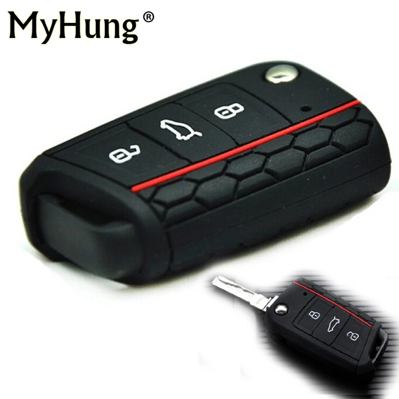 Car Key Case For Volkswagen Golf 7 mk7 For Skoda Octavia A7 Silicone Key Portect Case Key Bag Key Cover car Accessories