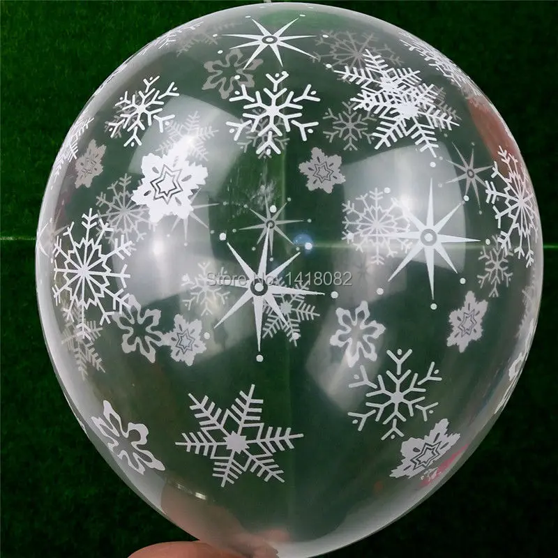 Transparent snow balloon12''thick snow 2.5g romantic star balloon 25pcs /50pcs/100pcs/wedding decoration latex Christmas balloon