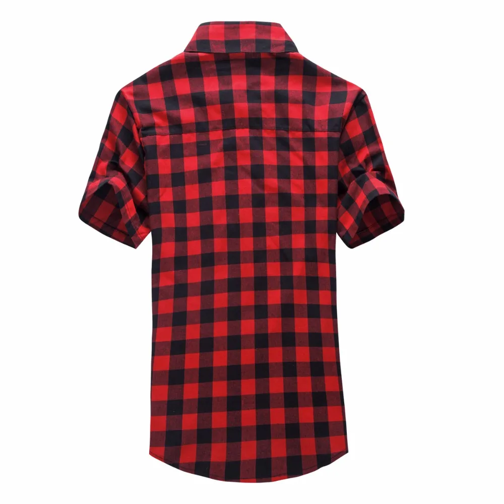 Green Plaid Shirt Men Shirts 2023 New Summer Fashion Chemise Homme Mens Checkered Shirts Short Sleeve Shirt Men Blouse