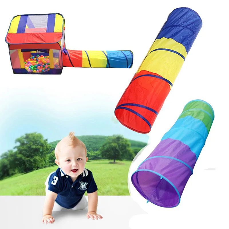 New Three Colors Toy Crawling Tunnel Children Outdoor And Indoor Toy Tube Baby Play Crawling Games Access To The Tent