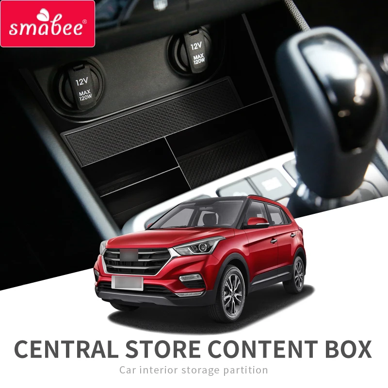 Smabee Car Center Console Storage Box for Hyundai Creta 2014 - 2019 IX25 Central Multifunction Container Accessories Tidying