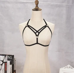 Body Harness Bandage Girl Elastic Bra Straps Cross Bra Crop Top Hollow Out Unlined Bandage Bra Underwear B0400