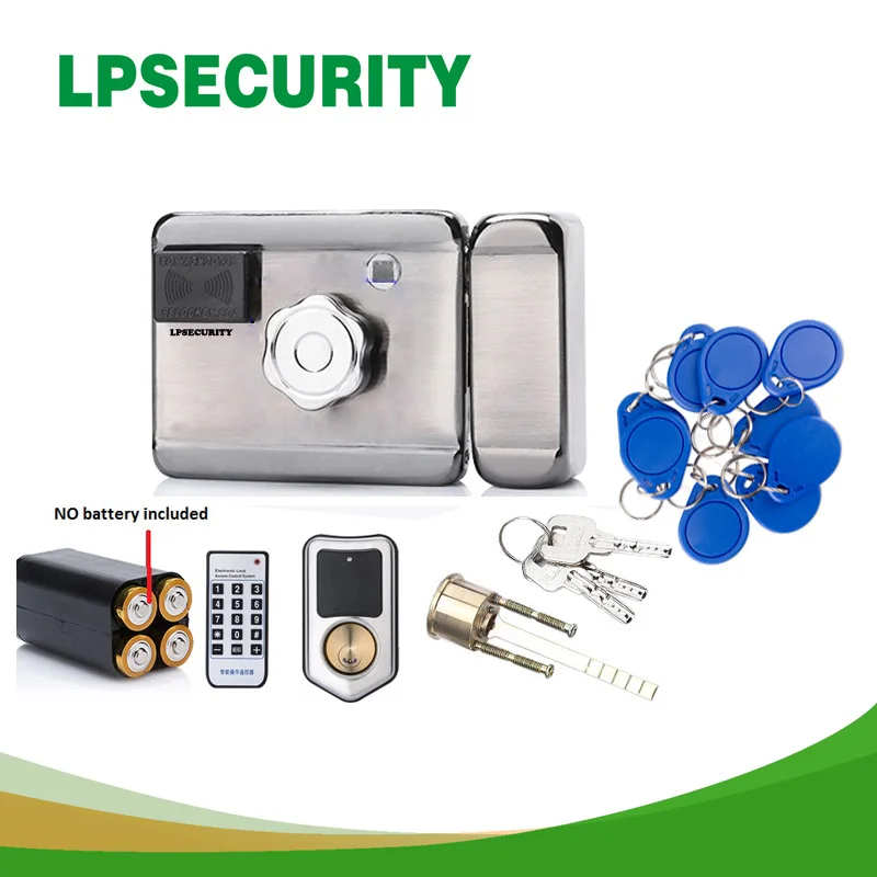 Battery power 12VDC RFID 13.56MHZ Electric Gate Lock Electronic Door Lock 10tags (no battery included)