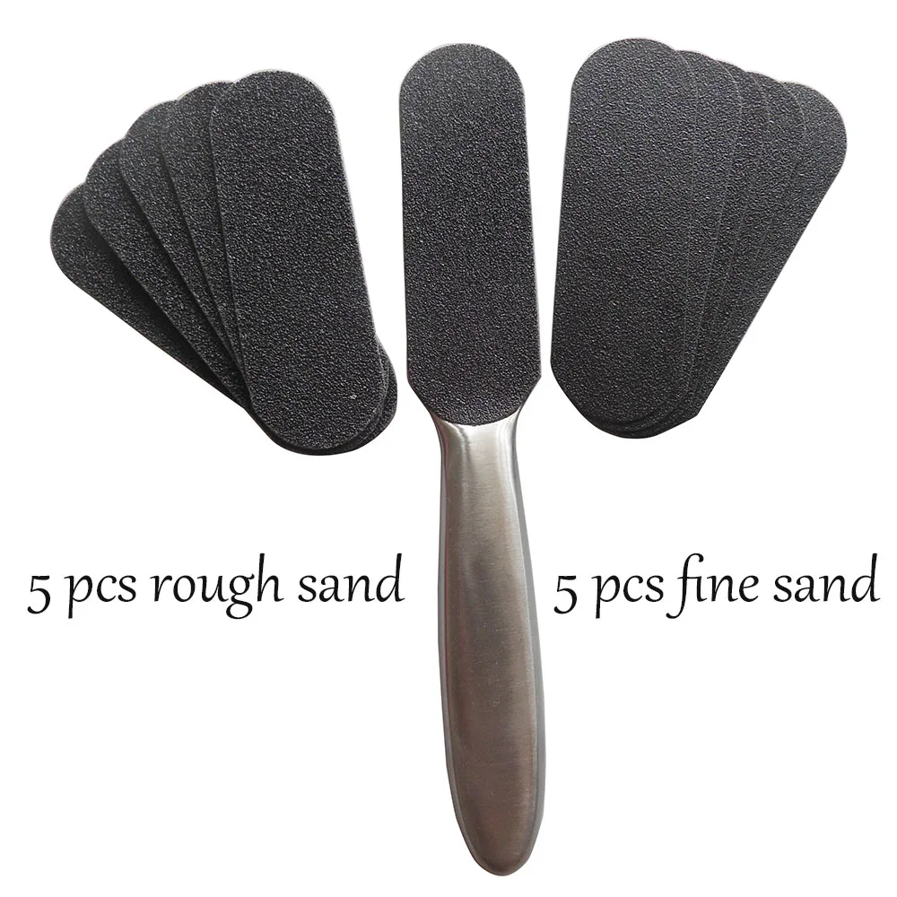 1 Pcs Pedicure Rasp, Rvs Voet File Eelt Remover + 10 Pcs Vervanging pads