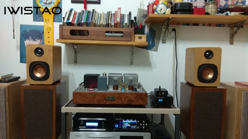 IWISTAO HIFI 4 Pollici Altoparlante Gamma Completa Armadietto Vuoto Invertito 1 Pair Finito di Legno di Bambù per il Tubo Amplificatore