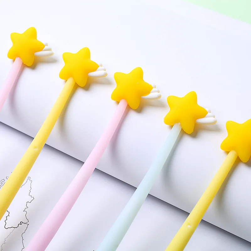 48pcs/set Korean Version Lovely Star Silica Gel Pen Wholesaler Creative Meteor Modeling Signed Pen Student Cute Stationery