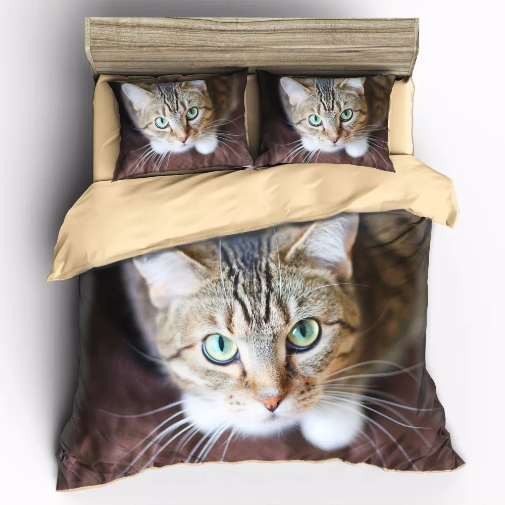 AHSNME Can be customized high-definition print Cute Cat bedding set King Quenn Full Double Twin Single Quilt cover set